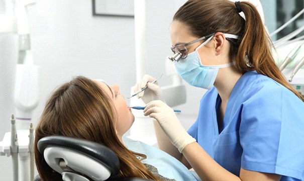 dentist working on patient