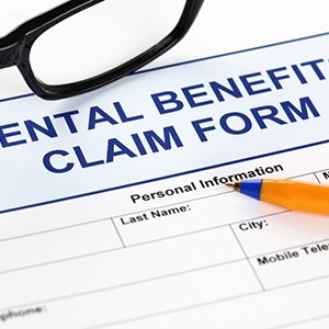 A close-up of a dental insurance form 