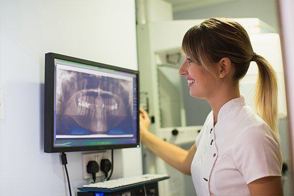 Patient receiving dental exam