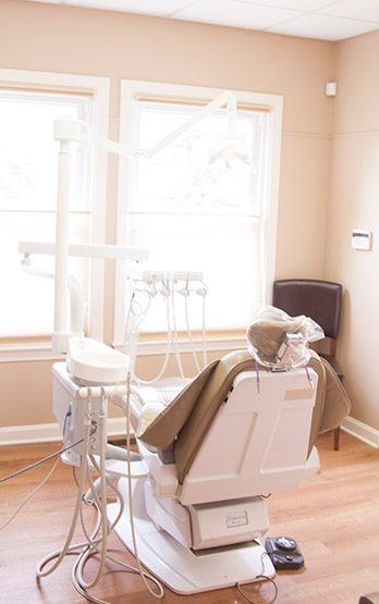 sunlight coming through dental exam room window