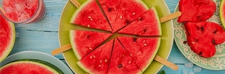 Cut watermelon on a plate