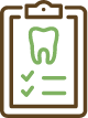 Icon of a dental patient chart on a clipboard