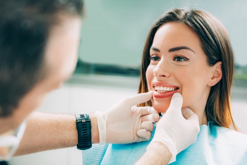 a woman at the dentist 