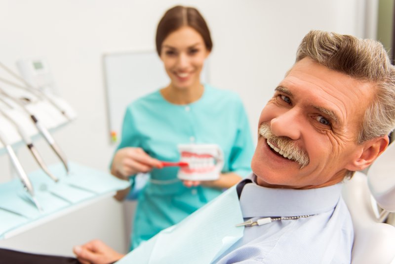 an older man at the dentist