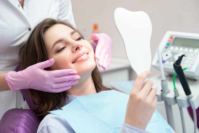 Dental patient experiencing cosmetic dentistry